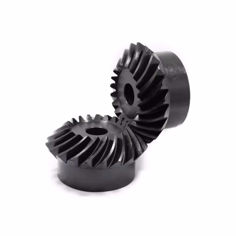 1Set 45# Steel Gear 1Ｍodulus 1.5M 2M 15 Teeth 20T 30T 45T 60T Precision Helical Bevel Gear Ratio 1:2 High Frequency Hardening