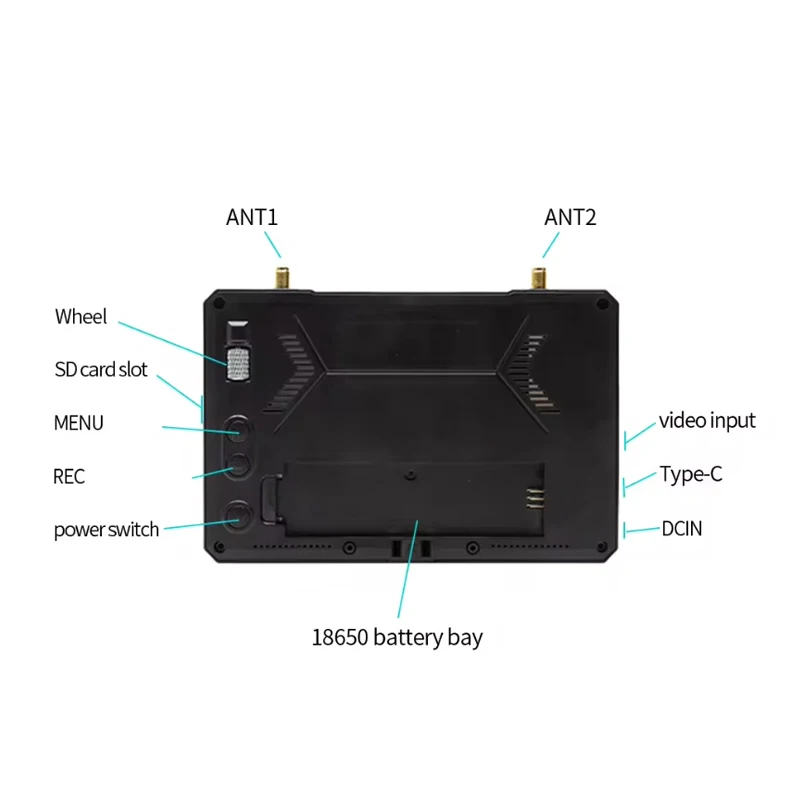 SKYZONE M5 FPV Monitor 5 Inch LCD 800x480 5.8GHz 48CH Diversity Receiver with DVR Internal Battery for RC FPV Drone Racing view 3