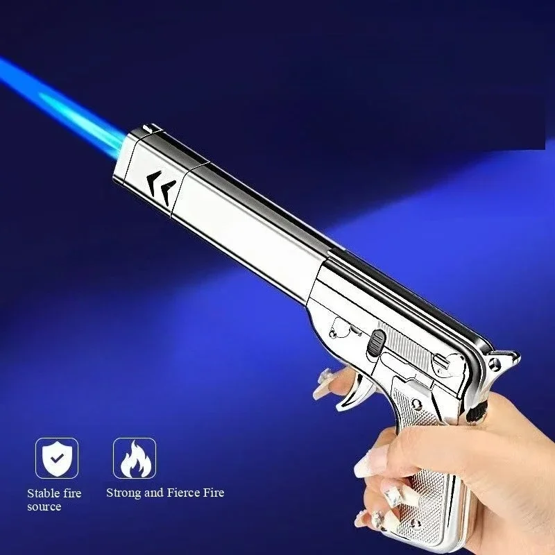 

Windproof Gun-Shaped Metal Lighter Outdoor Direct Injection Inflatable High Flame Spray Gun For Barbecue Welding Ignition Tool