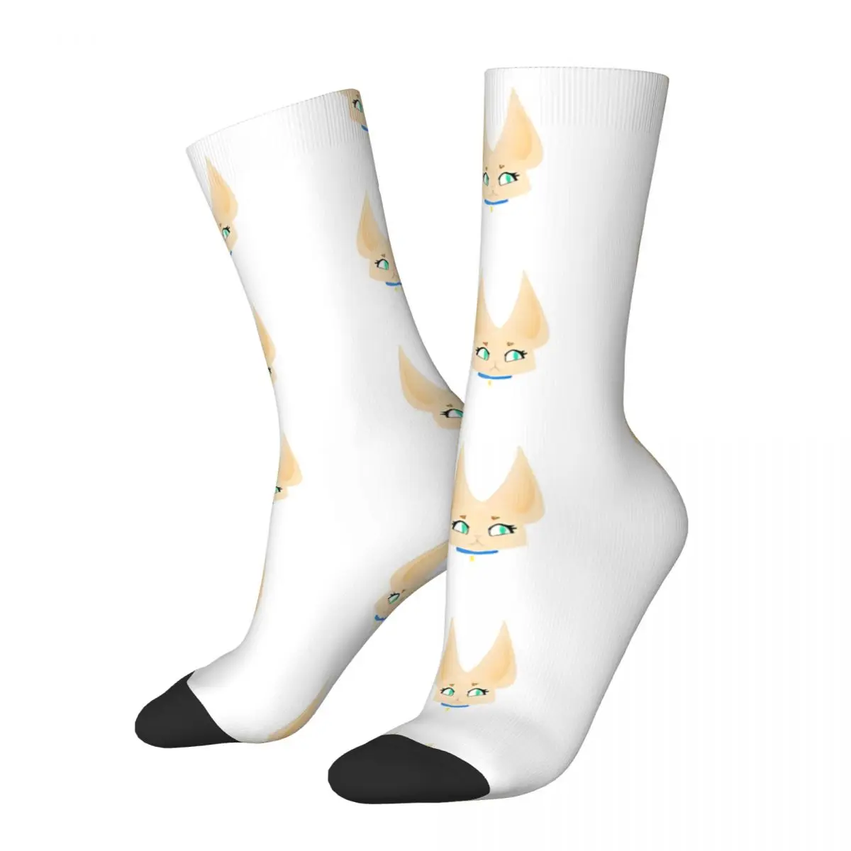 Retro Blonde LPS Shorthair Cat With Green Eyes Socks Unisex Littlest Pet Shop Harajuku Seamless Printed Novelty Happy Crew Sock