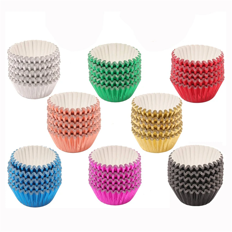 1000 PCS Foil Cupcake Liner 5CM/2inch Muffin Cases Paper Baking Cups for Weddings Birthdays Baby Showers Party Wholesale XB