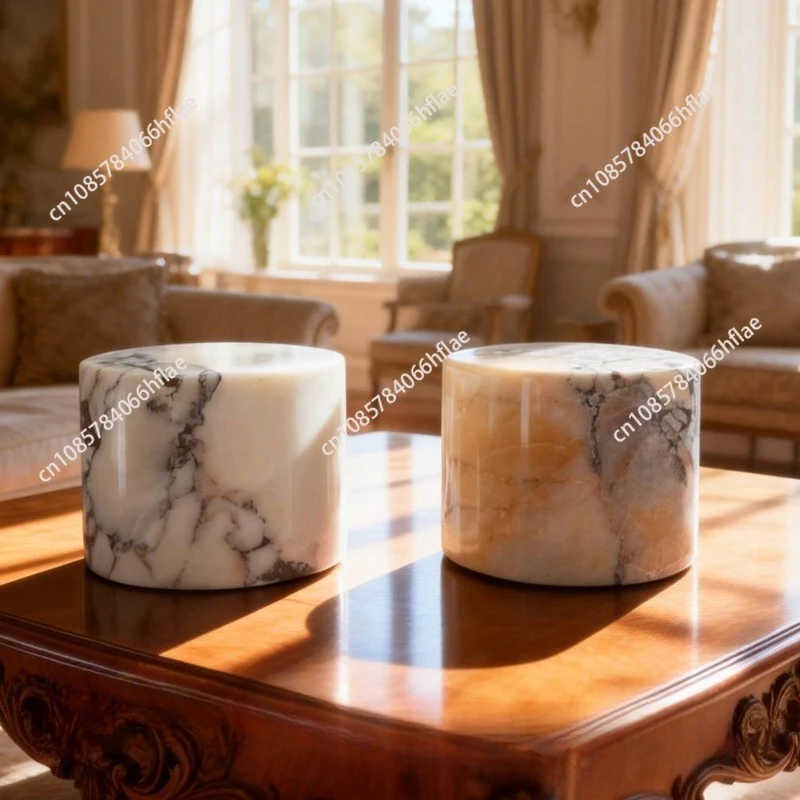 Portable Marble Texture Touch LED Lamp, Long Runtime Artistic Bedside Table Light