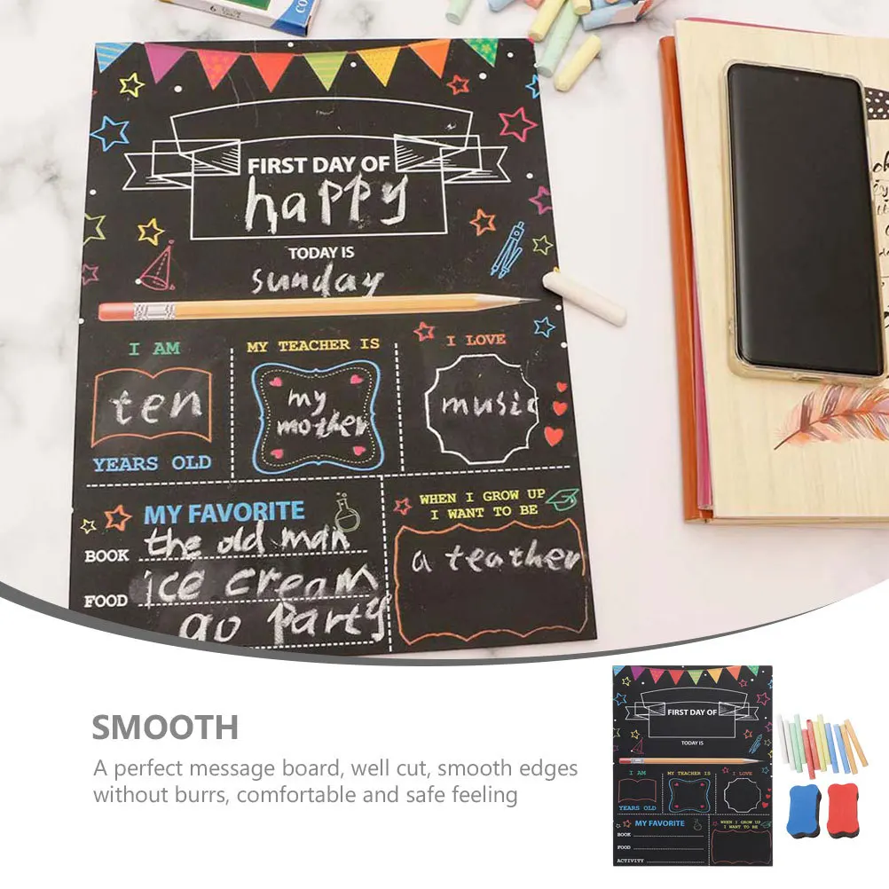 مجموعة واحدة من علامات السبورة لمرحلة ما قبل المدرسة، لوحة رسائل مثالية، سهلة التخزين، لوحة مدرسية لعلامة السبورة المدرسية