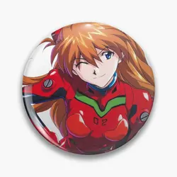 Asuka Langley Customizable Soft Button Pin Creative Hat Lover Decor Clothes Funny Cute Lapel Pin Metal Brooch Fashion Badge