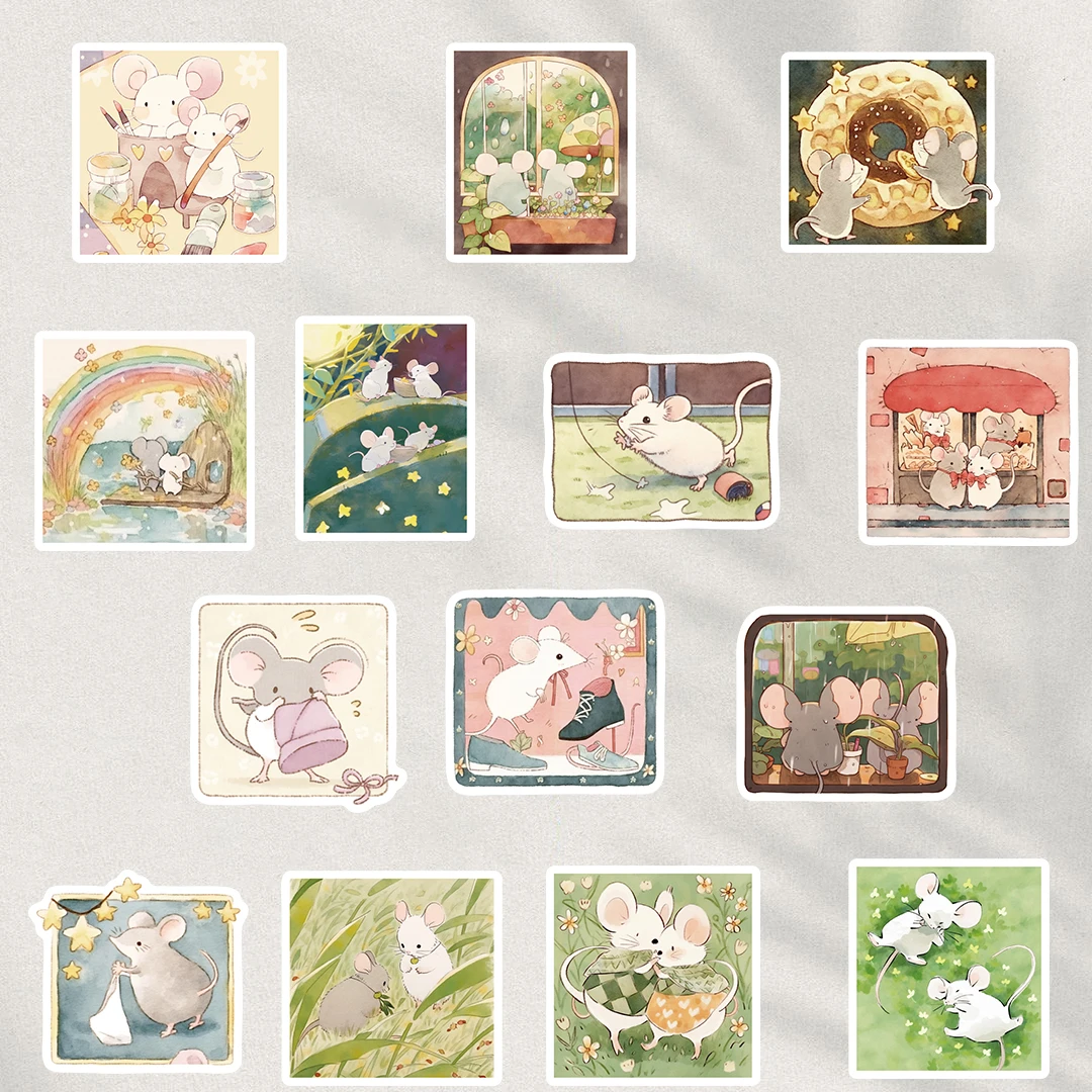 50PCS Cartoon Mouse Bro Animals Sticker Stationary Waterproof Pack Notebook Creative Bicycle Cool Laptop Car Graffiti Sticker