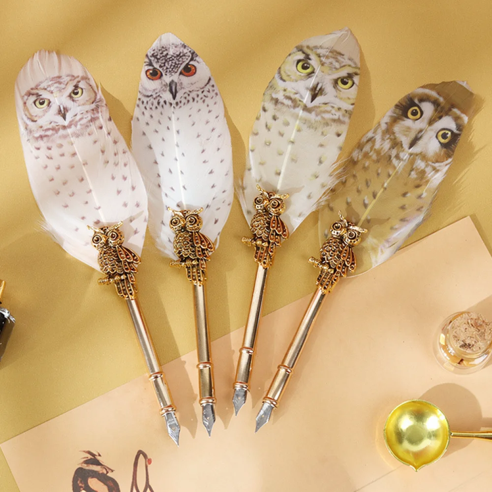 Calligraphy Feather Pen Gift S - Wax Seal Stamp Set review and price
