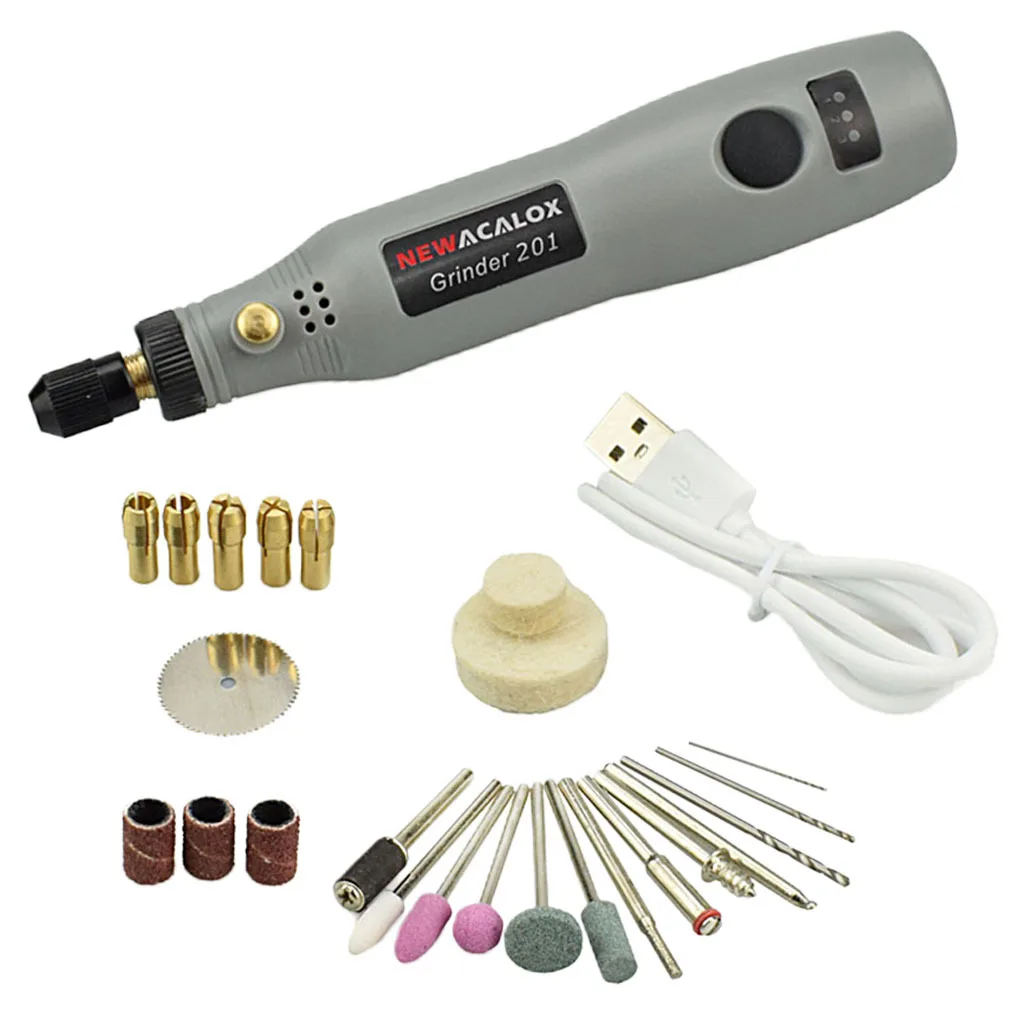 

10W Hobby Craft Mini Drill Grinder Rotary Tool Set Modeling Polishing Drilling - Grey