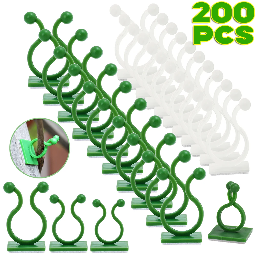 10-200pcs Garden Plant Self-Adhesive Wall Clips Climbing Flower Vegetables Tomato Vine Invisible Support Fixture Binding Hooks