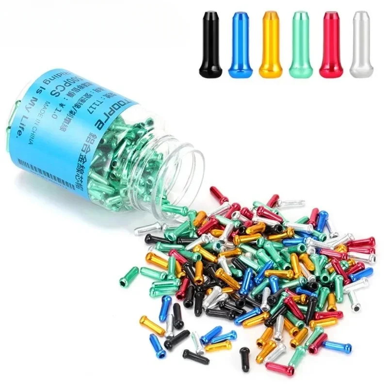 20-40PCS Aluminum Bicycle Cable End Caps Multiple Colors Brake Shift Derailleur Cable Tips Bike Line Core Caps for MTB Road Bike