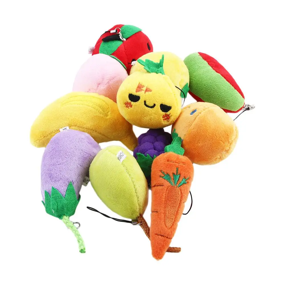 Interior Cute Plush Pendant 6cm Stuffed Toy Key Holder Fruit Plush Doll Vegetable Plush Toy Fruit Plush Toy Plush Keychain