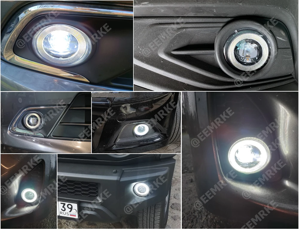 LED Fog Lights Assembly for Nissan Pulsar 5-Doors C13 VI 2014 2015 2016 2017 PTF with Clear Lens Angel Eye DRL Car Fog Lamp 30W detail image 20