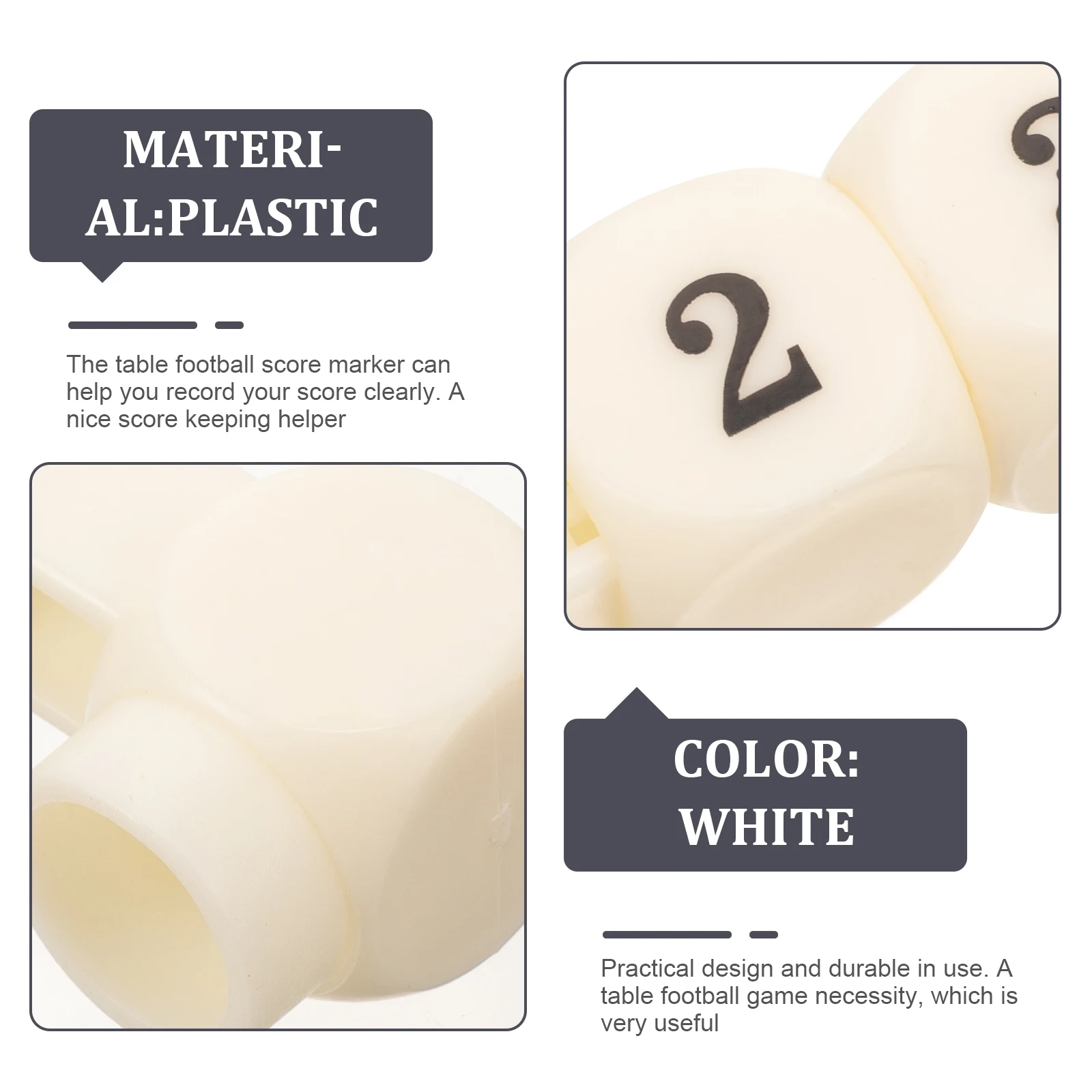 

2pcs Table Score Keepers Durable Plastic Scoring Counters For Foosball Portable Convenient Score Markers Desktop Supplies