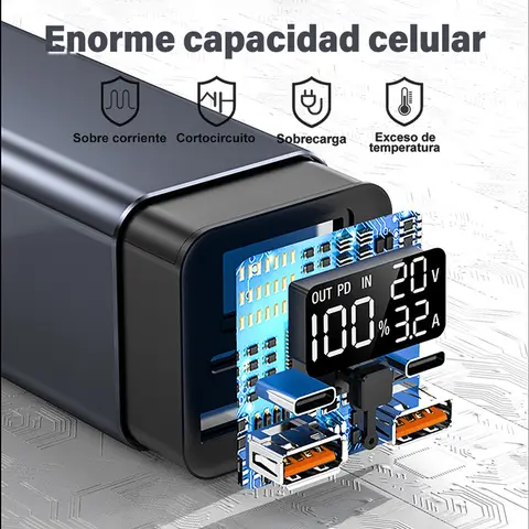 65W Mobile Power Bank 30000mAh Type-C Plug Fast Charging FCP SCP Mobile Power Bank Portable External Charger for Smartphones