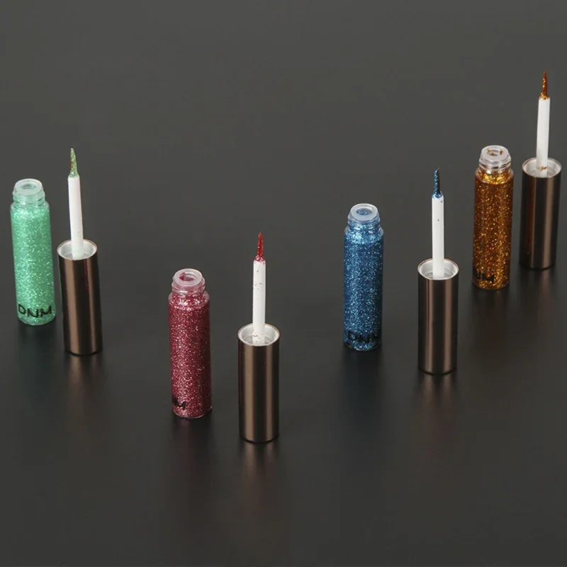 14 Colors Diamond Glitter Eyeliner Waterproof  Shiny Silver Pink Gold Color Pigment Liquid Eyeliner Makeup  Beauty Tools