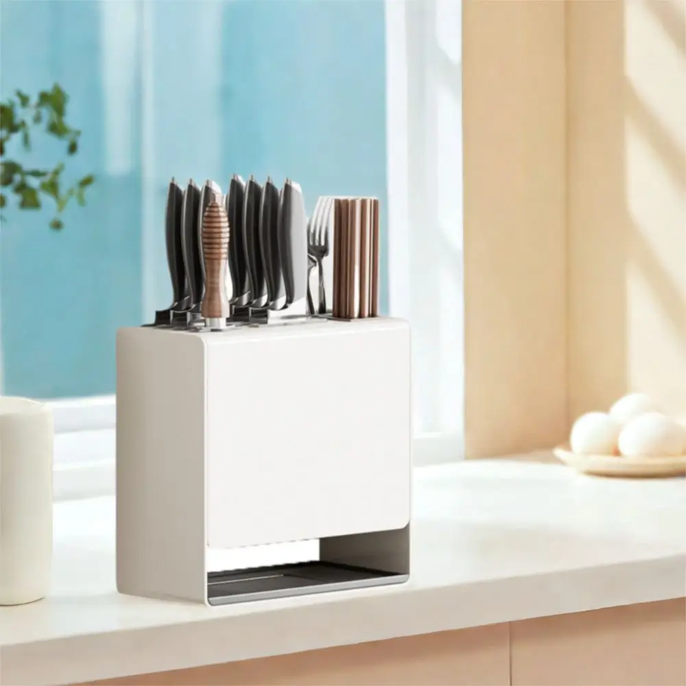 

Carbon Steel Knives Holder Mold-resistant Drainage Tableware Storage Rack Space Saving Large Capacity Chopstick Cage Kitchen