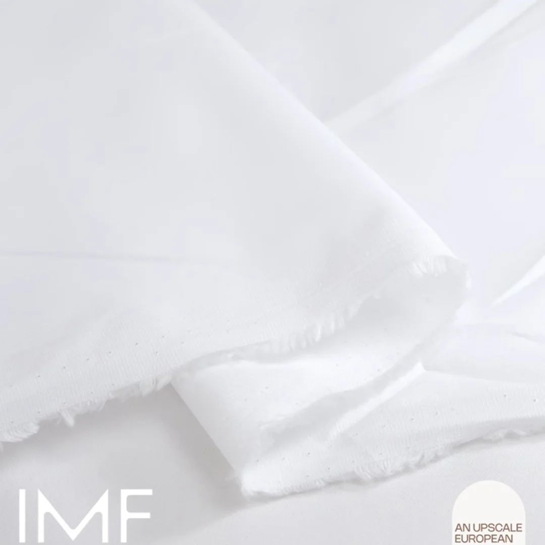 

Polyester and cotton blend fabric, elastic pure white fabric, suitable for making Fashion Dresses, Shirts, Skirts