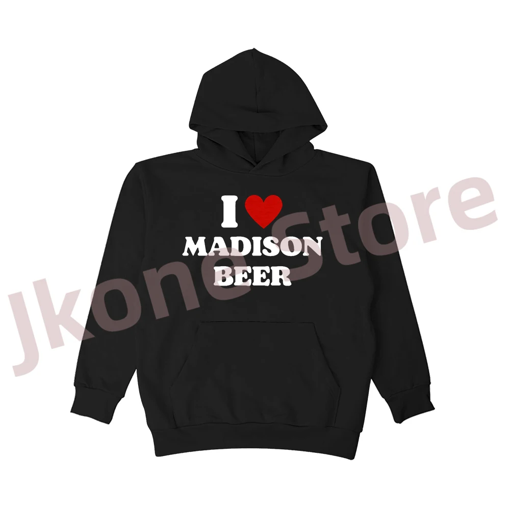 

I Love Madison Beer Hoodies The Spinnin Tour Merch Women Men Fashion Casual New Logo Sweatshirts