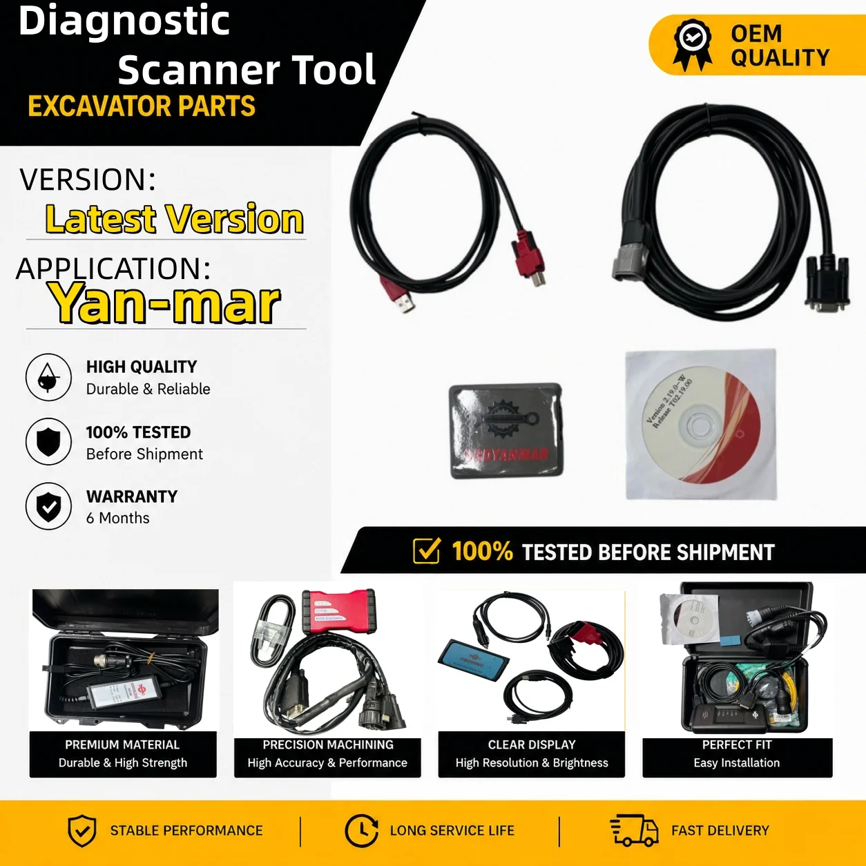 For Yan-mar 1983000033 CS9703000000 Diagnostic Tool Yan-mar Diesel Engine Excavator Tractor Diagnostic Tool Marine Generator