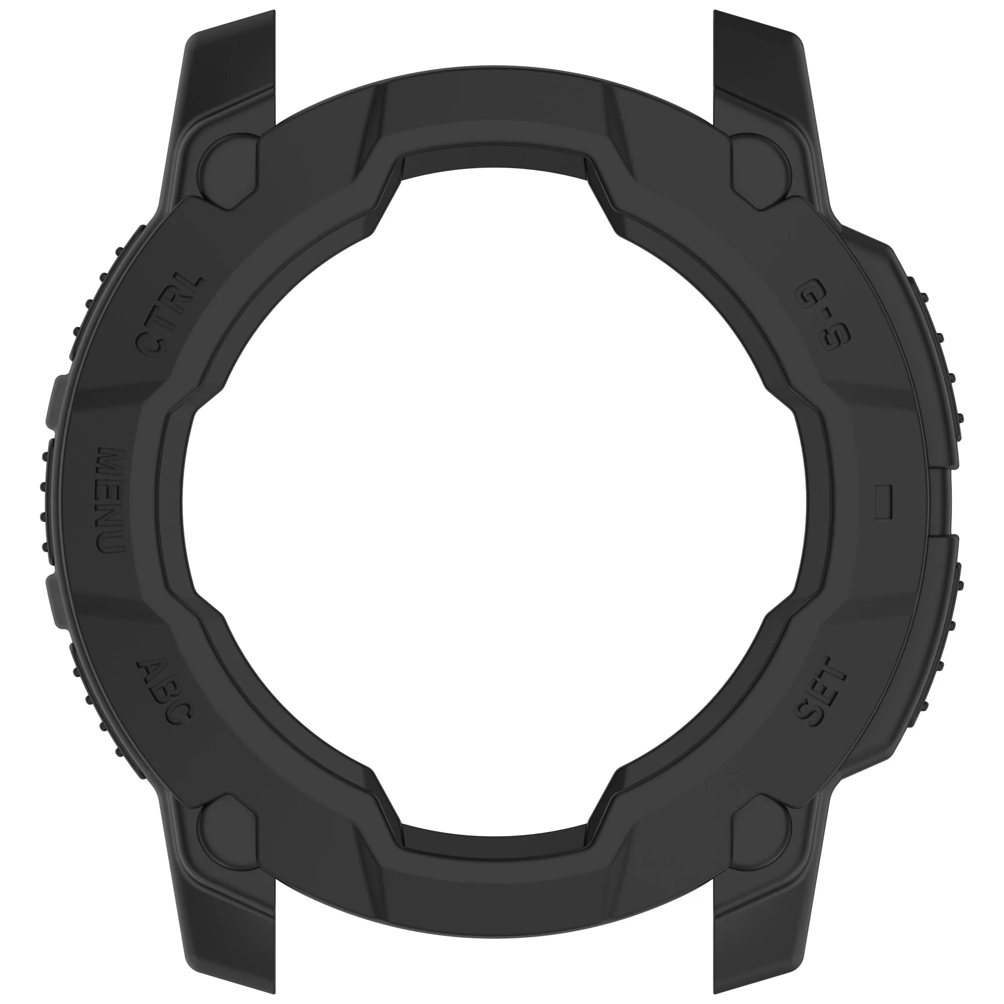 For Garmin Instinct E 45mm Armor Watch Case Shockproof TPU Rugged Protective Cover - Black