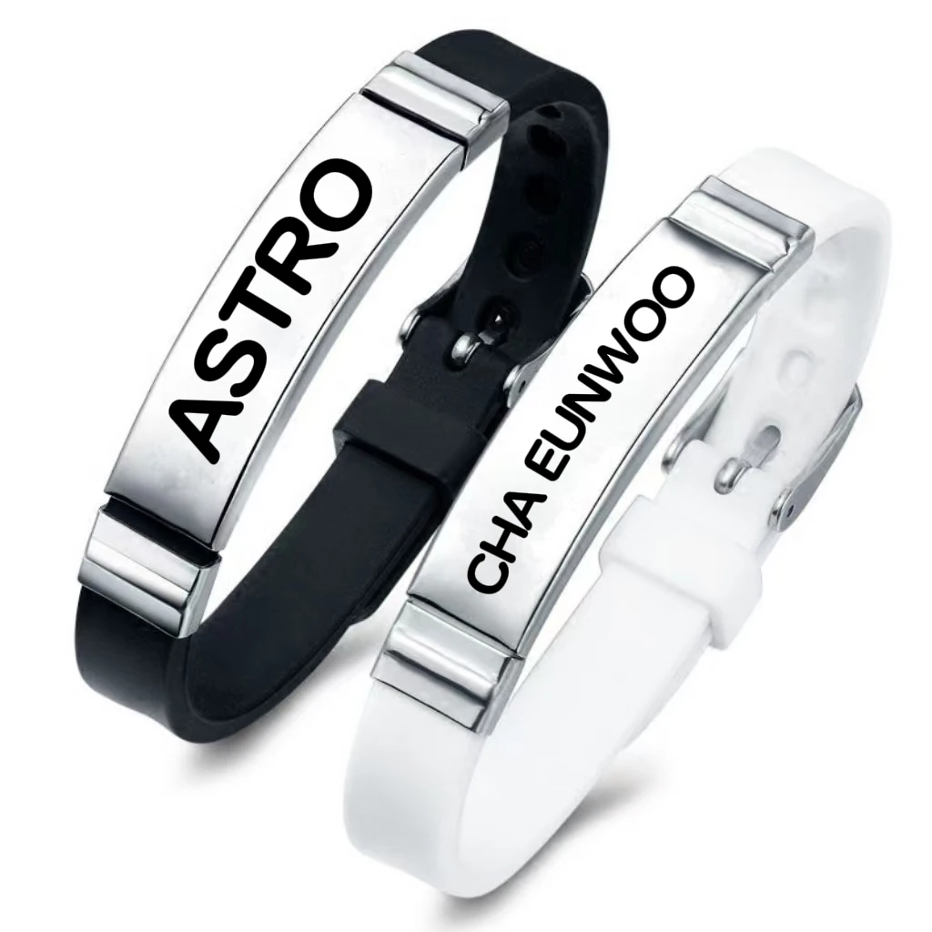 ASTRO KPOP CHAEUNWOO moonbin YOONSANHA MJ - Silicone & Stainless Steel Bracelets, Bangles for Fans