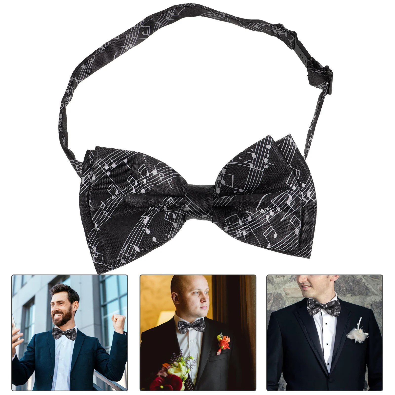 ربطة عنق ملاحظة موسيقية للرجال من البوليستر ربطة عنق رسمية ذاتية ربطة عنق متينة صديقة للبشرة لحفلات الزفاف والذكرى السنوية