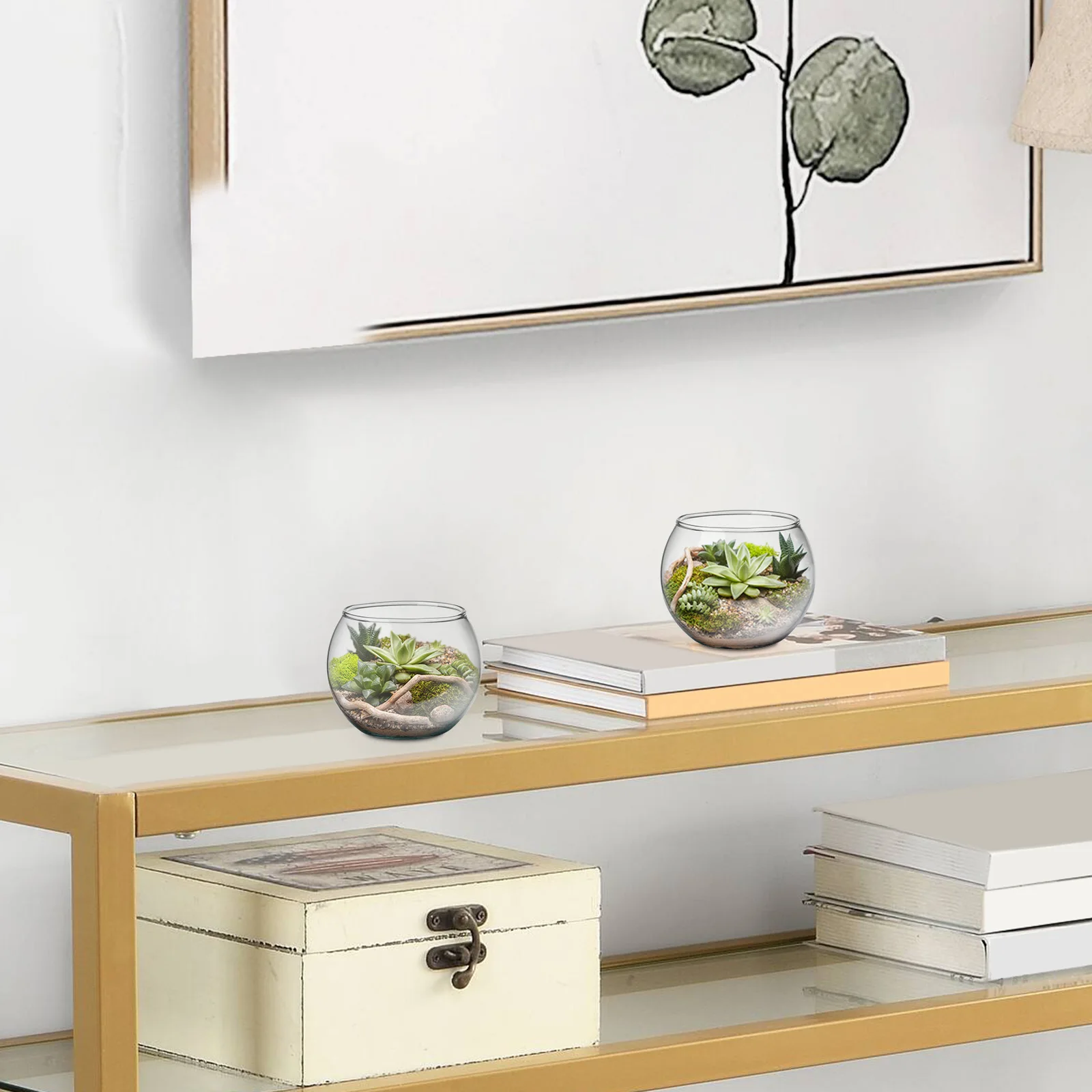 

2 Pcs Indoor Plant Pot Vase Decor Transparent Glass Terrarium Container Fish Tank