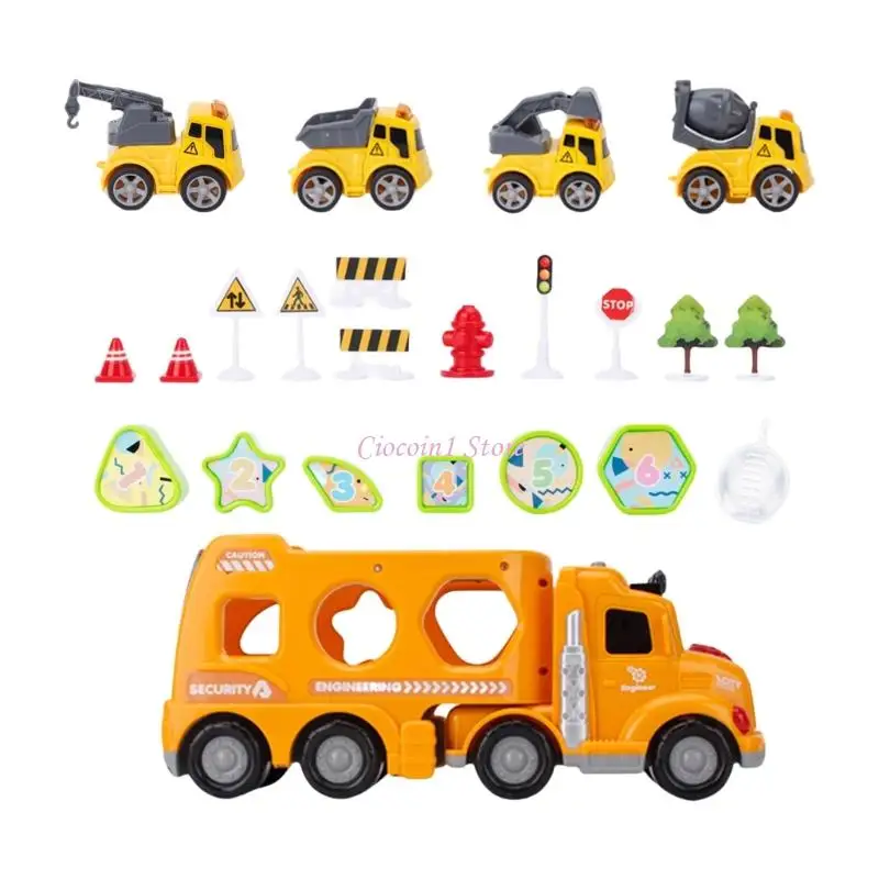 Y1UB Đồ chơi xe hơi tương tác tốt về kỹ năng vận động giải quyết phương tiện chơi cho trẻ