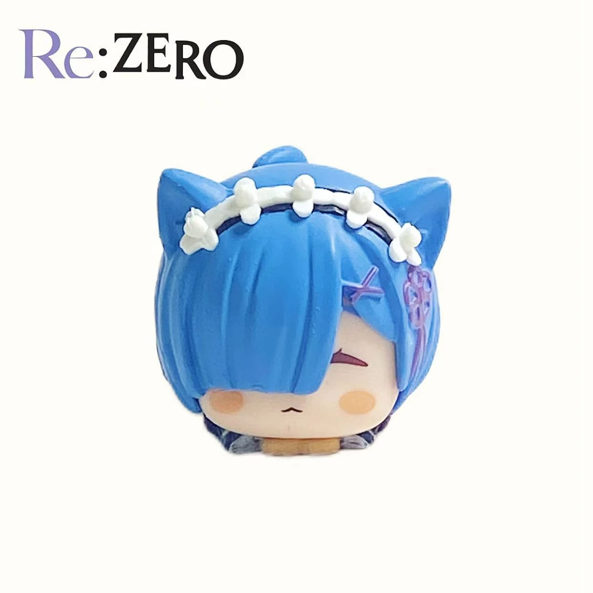 Figura de Rem de Re:Zero con Orejas de Gato, 5.3cm, Linda Muñeca de Anime, Decoración de Escritorio, Mini Colección, Juguete Portátil, Adorno Divertido, Artículo de Regalo