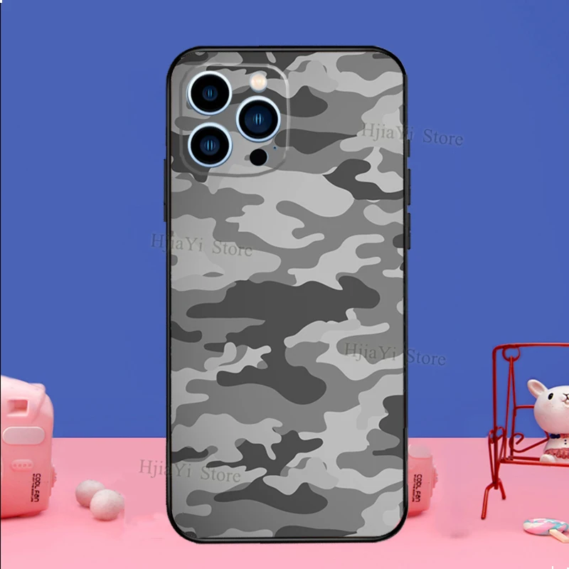 Military Army Camouflage Case For iPhone 16 15 13 14 Pro 12 11 14 Pro Max Plus XR XS Max X 12 13 Mini SE2 Cover Shell