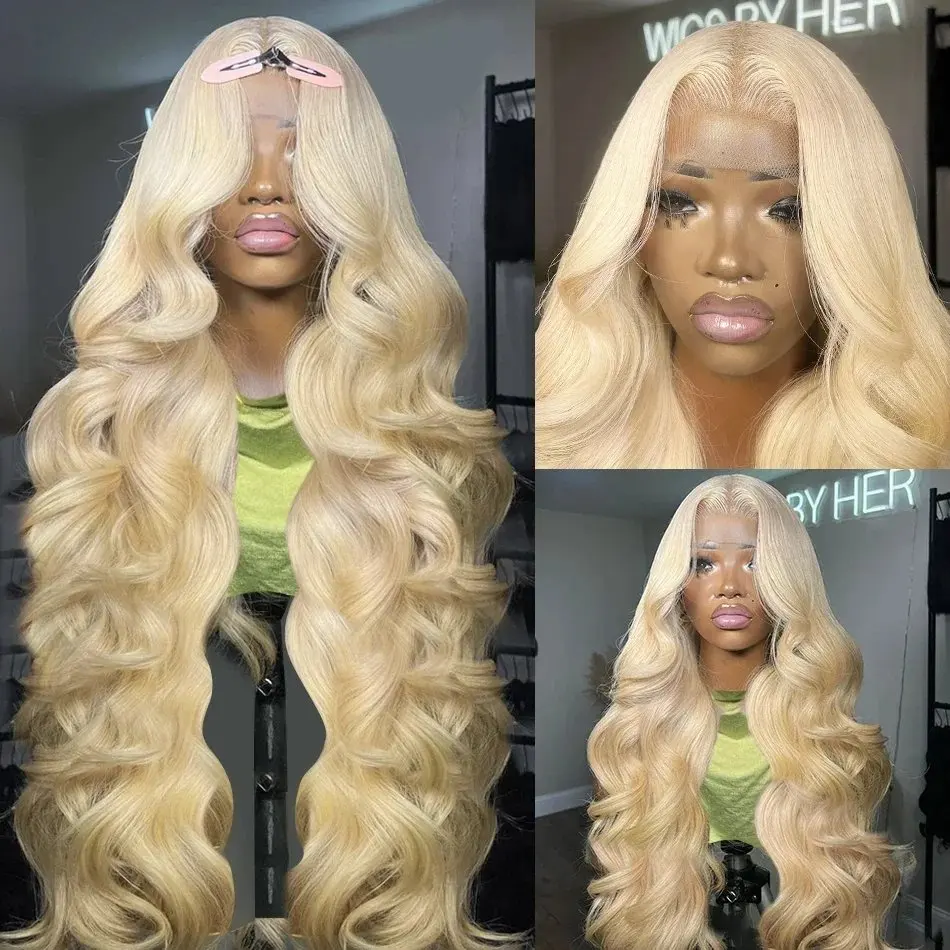 Rosabeauty HD Transparent 13x6 Lace Front Human Hair Wig For Women 613 Blonde Body Wave Brazilian Lace Frontal Wig PrePlucked