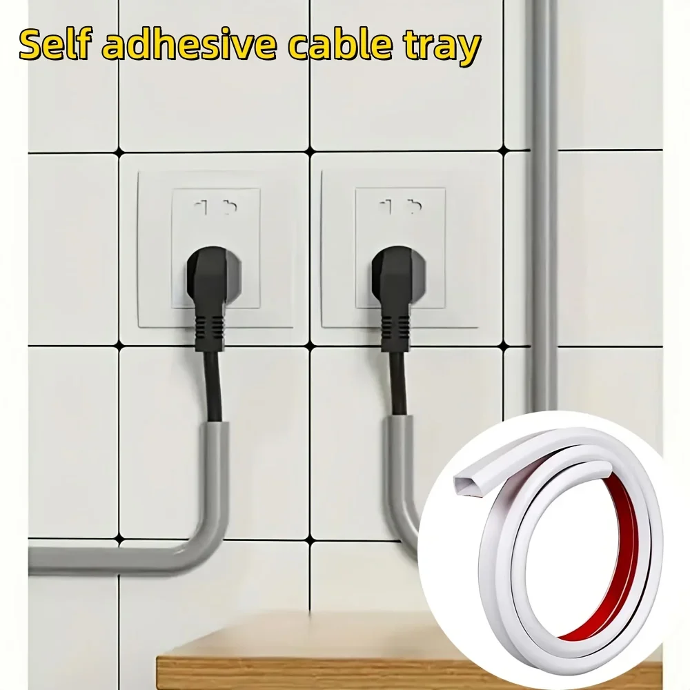 1PC 2m/3meters self-adhesive PVC cable conduit - flexible and durable cable protection cover, easy to clean, used for househo