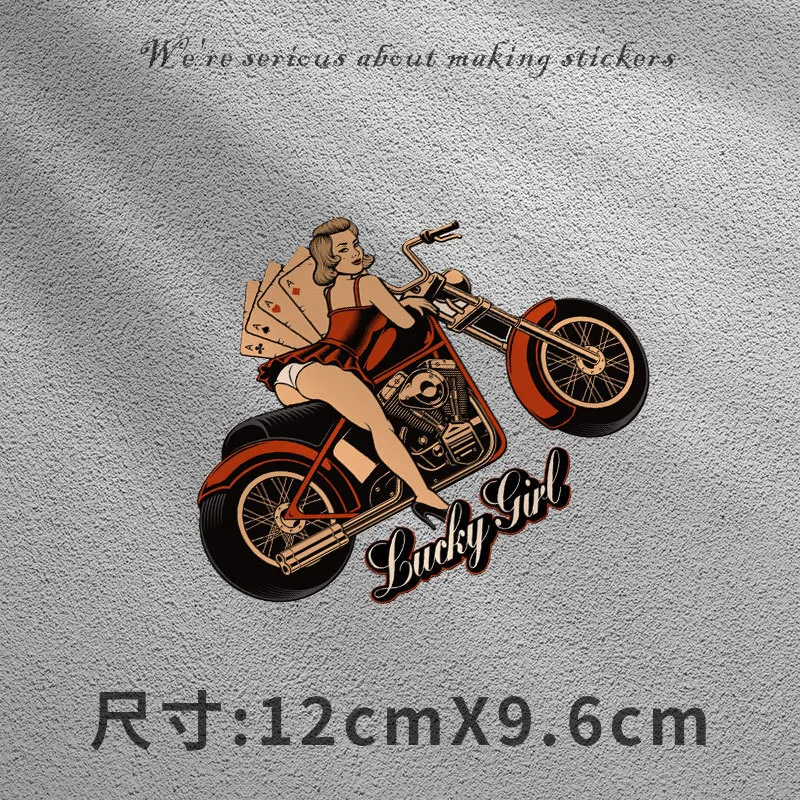 Motorcycle Sticker American Eagle Lucky girl Old school Decals Helmet Biker Vehicle Decal Fuel Tank Sticker For Honda Vespa Bmw