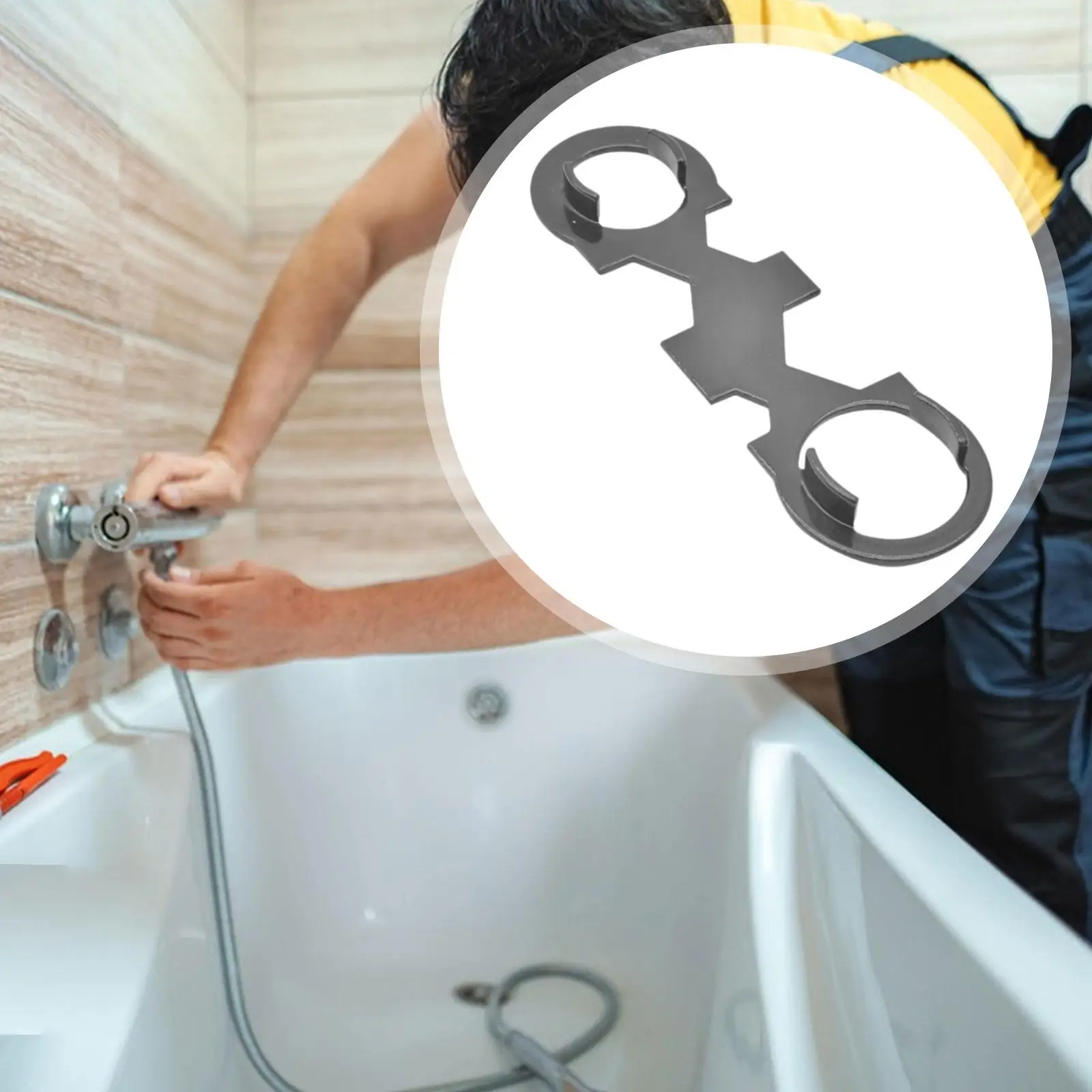 Kitchen Faucet Lock Nut Wrench 6in1 Iron Adjustable Pipe Tool for Bathroom Basin Aerator Installation and Repair