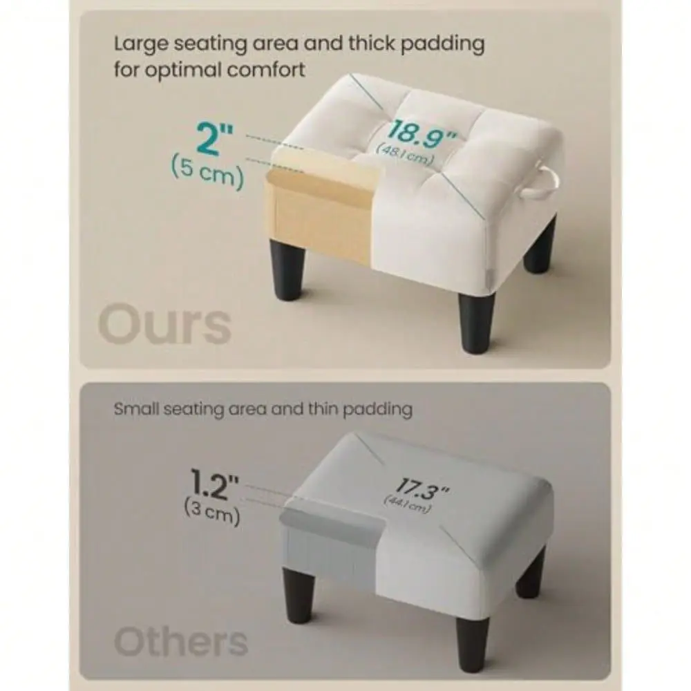 

Stool With Legs Small Footstool Ottoman Velvet Seat With Thick Cushion For Living Room Bedroom Entryway 330 Lb Weight Capacity