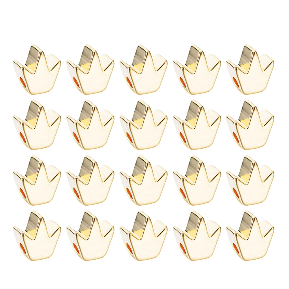 

20 Pcs Crown Shaped Beads Gold Plated Copper DIY Jewelry Necklace Accessories Handmade Bracelet Charms Craft Supplies Bead Kits