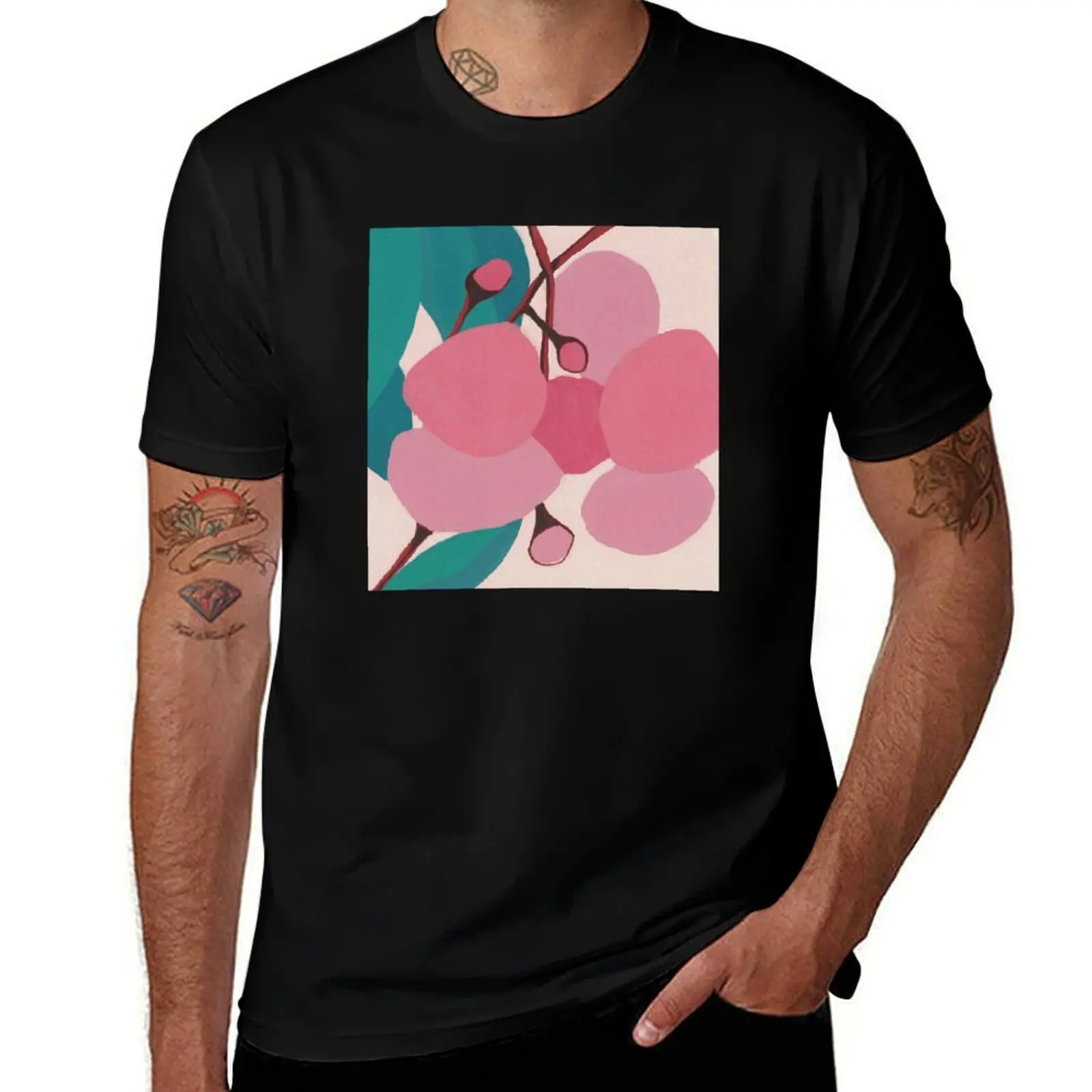 

Musk Pink Gum Flowers by Australian Artist Leah Gay T-Shirt summer shirt customs design your own Men's t-shirt