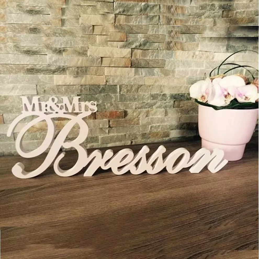 

Custom Wedding Name Sign, Mr and Mrs, Freestanding Name Sign, Sweetheart Table Children's Name Wall Decor