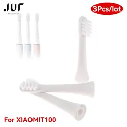 3 pçs sonic escova de dentes elétrica para xiaomi t100 clareamento macio vácuo dupont replacment cabeças escova de cerdas limpas bicos cabeça