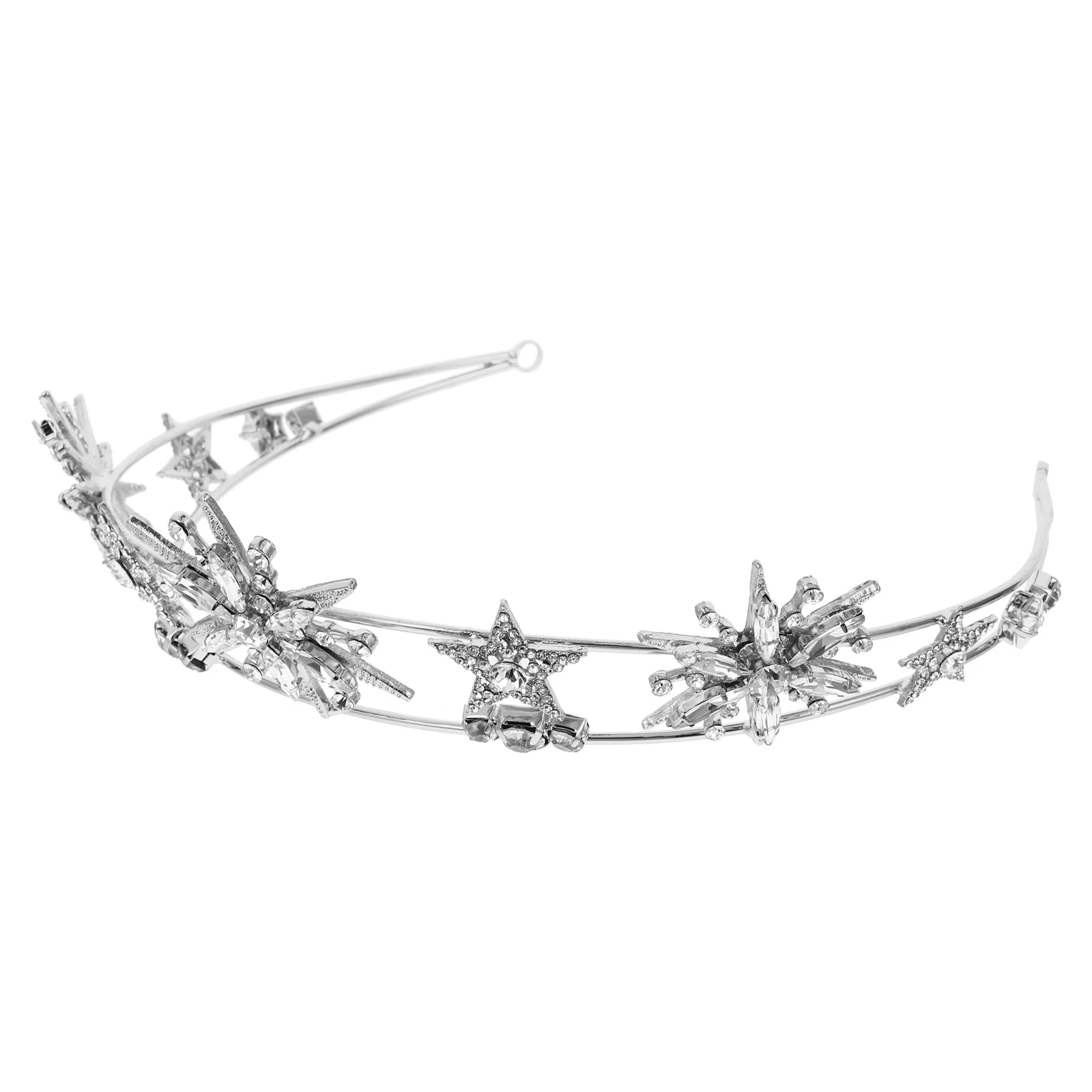 Star Bridal Tiara Crown Women's Hair Headbands Shiny Wedding Bride Vine Pearl