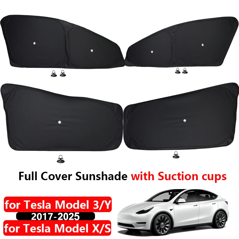 

Car Sun Shade for Tesla Model 3 Y X S 2025 2023 Window Sunshade Cover with Suction Cup M3H Highland 2024 Front Rear Windshield