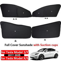 Car Sun Shade for Tesla Model 3 Y X S 2025 2023 Window Sunshade Cover with Suction Cup M3H Highland 2024 Front Rear Windshield