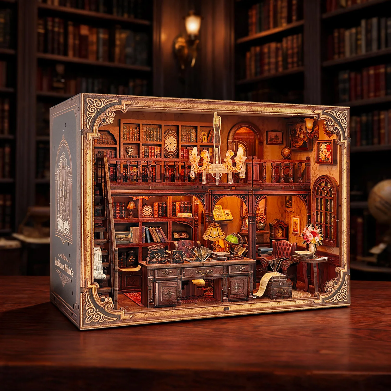 DIY Wooden Ancient Archives Photo Frame Figurines Miniatures Kits with Furniture for Friends Birthday Gifts Home Decor Crafts