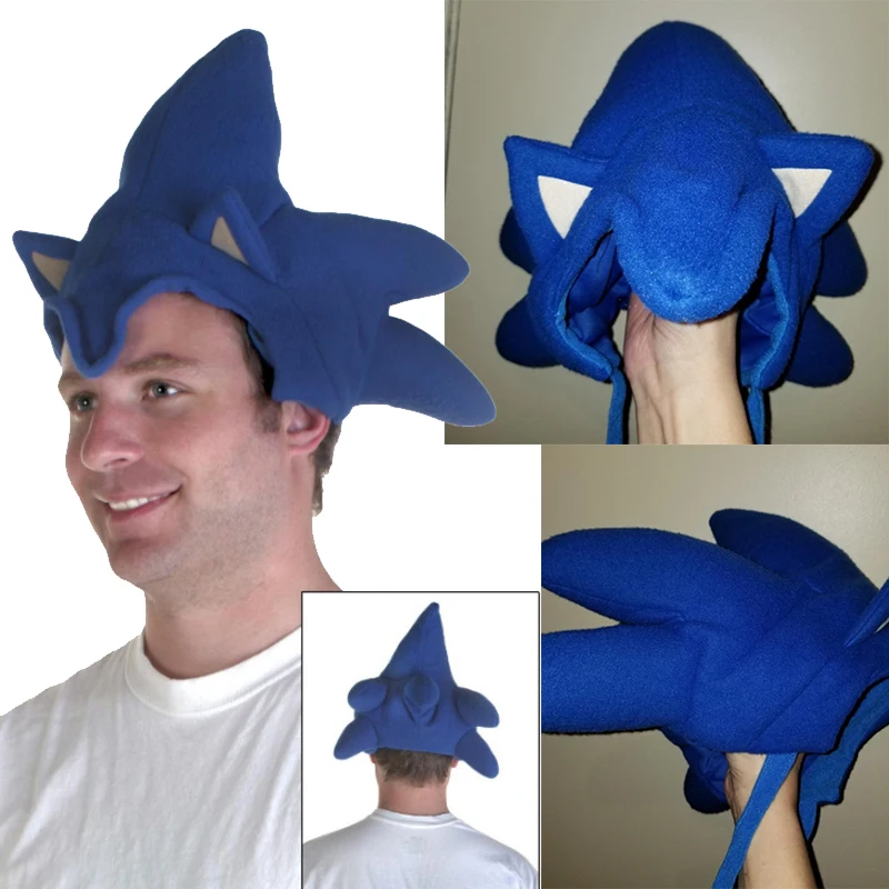 

Sonic The Hedgehog Children's Mask Hat Anime Creative Cosplay Plush Helmet Halloween Personalized Costume Prop Birthday Gifts