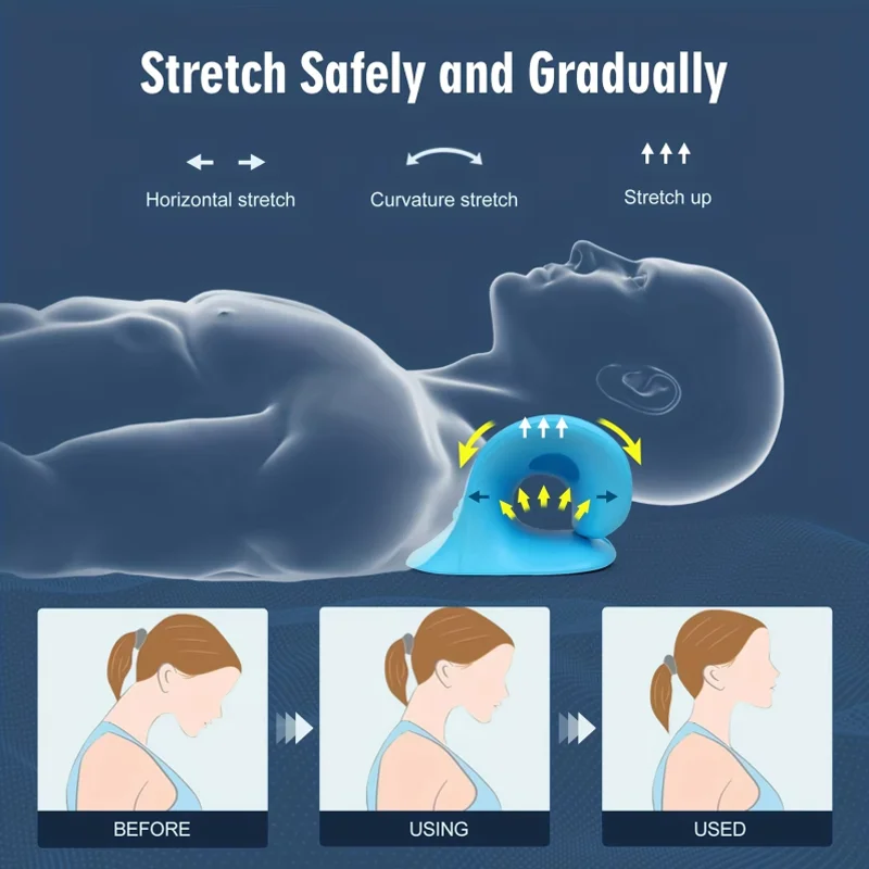 Neck Shoulder Stretcher Relaxer Cervical Spine Stretch Muscle Relaxation Traction Device Massage Pillow Correction Chiropractic