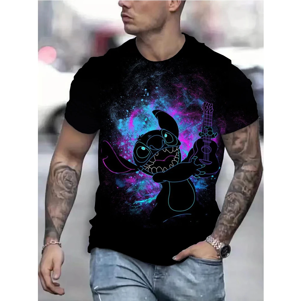 2024 Disney Anime Lilo Stitch 3d Print T Shirt Kid Tops Tee T-shirt Women Man Unisex Summer Short Sleeve Tshirts