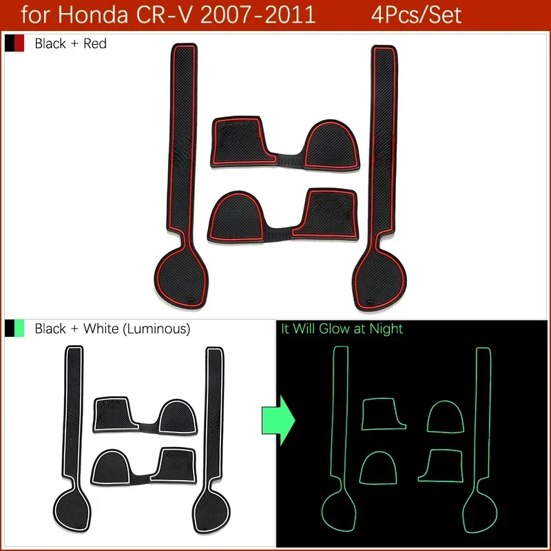 Anti-Slip Rubber Gate Slot Cup Mat for Honda CR-V 2007-2011 2012 2013 2014 2015 2016 2017 2018 2019 CRV CR V Accessories Sticker