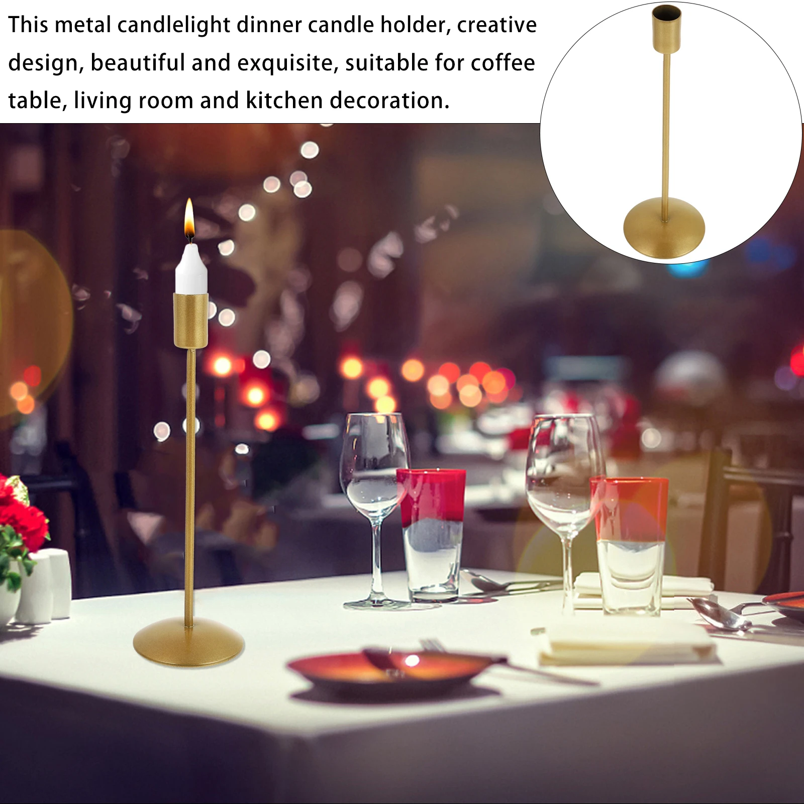 

1Pcs Christmas Metal Holder Decorative Candlestick Ornament for Dining Table Living Room Home Decorative Candlestick