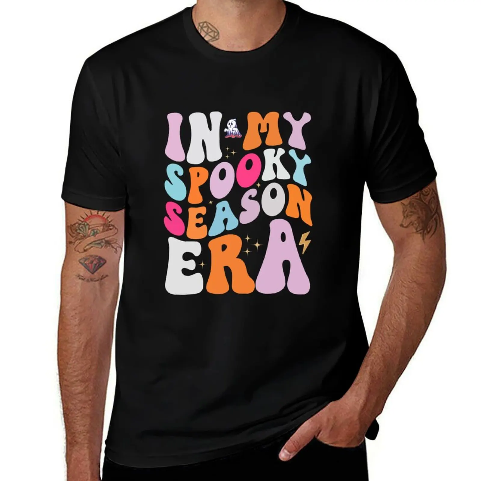 

In My Spooky season Era Spooky Season Retro Halloween Funny Ghost T-Shirt sublime anime Men's t shirts
