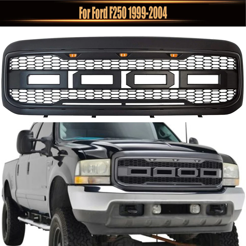 

For Ford F250 1999-2004 Raptor Grilles Cover Accessories High Quality ABS Honeycomb Mesh Bumper Grille Pickup Racing Grill Fit