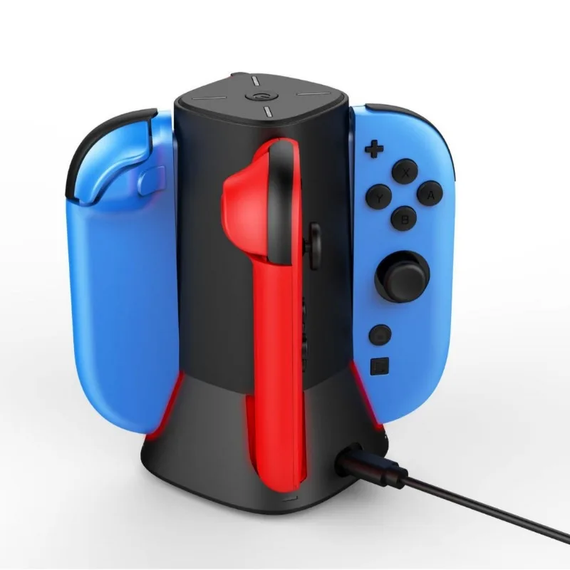 For Switch 2 Charging Base Gaming Controller Charger for 4 Joycon,Charging Dock with Charger Indicator